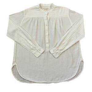 Nili Lotan Neville White Long Sleeve Blouse Top Size Small